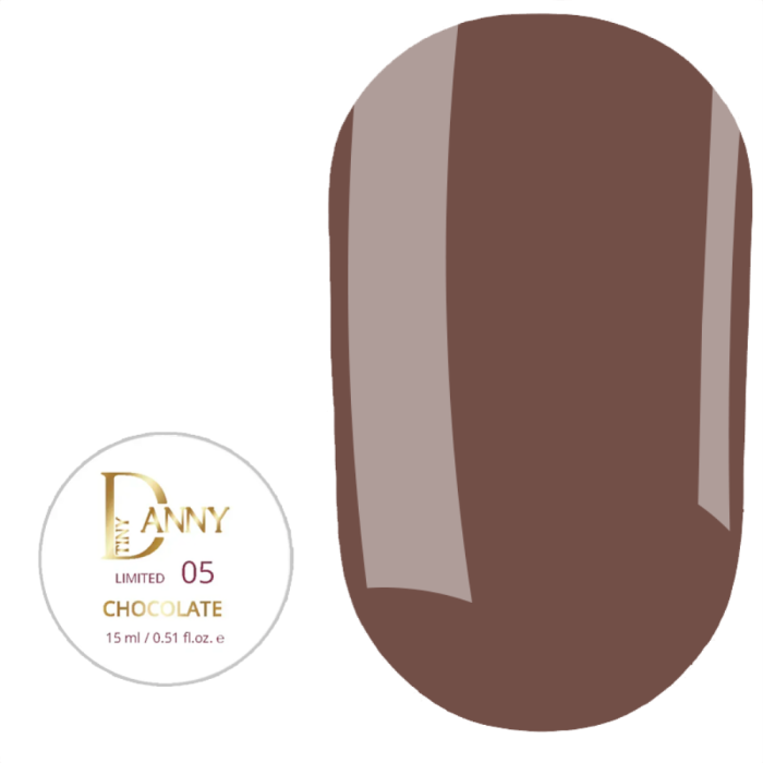 Гель для нарощування DANNY Builder Gel Chocolate №05 Limited, молочний шоколад, 15 мл