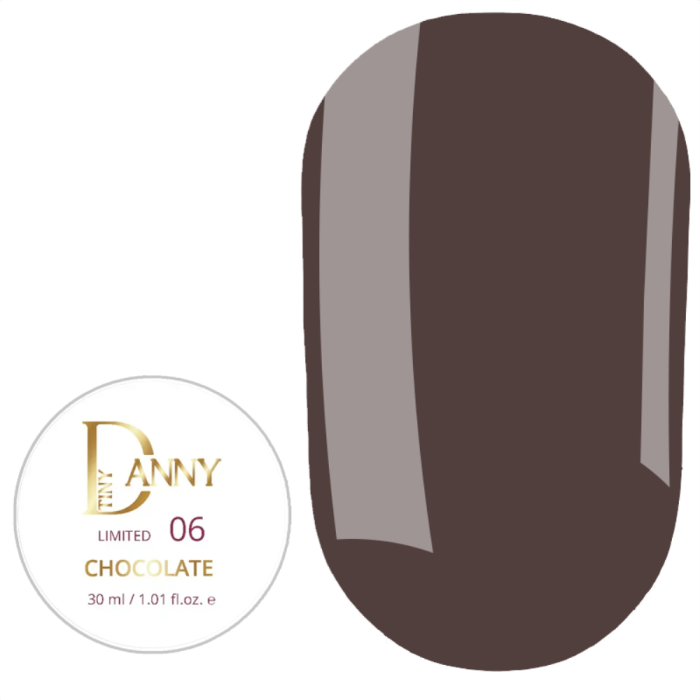 Гель для нарощування DANNY Builder Gel Chocolate №06 Limited, гіркий шоколад, 30 мл