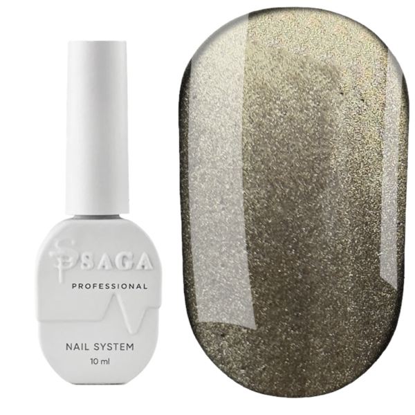 Гель-лак котяче око SAGA Professional Dream Сat №03, шоколадний з графітовим відтінком, 10 мл