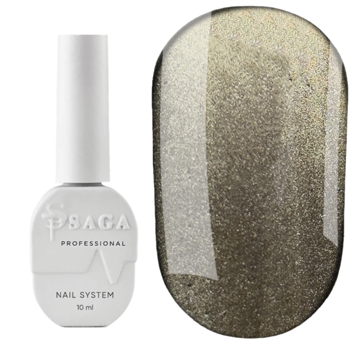 Гель-лак кошачий глаз SAGA Professional Dream Сat №03, шоколадный с графитовым оттенком, 10 мл
