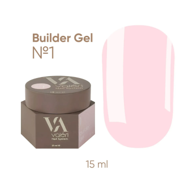 Гель для нарощування Valeri Builder Gel New №01, рожевий, 15 мл