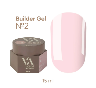 Гель для нарощування Valeri Builder Gel New №02, ніжно-рожевий, 15 мл