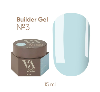 Гель для нарощування Valeri Builder Gel New №03, блакитний, 15 мл