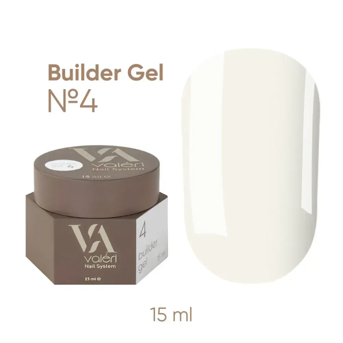 Гель для наращивания Valeri Builder Gel New №04, молочный, 15 мл