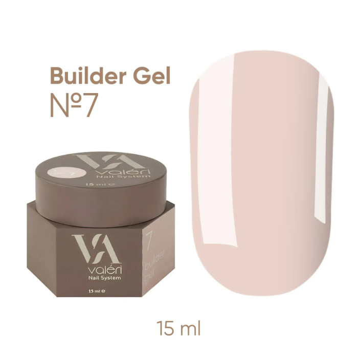 Гель для нарощування Valeri Builder Gel New №07, тілесний, 15 мл