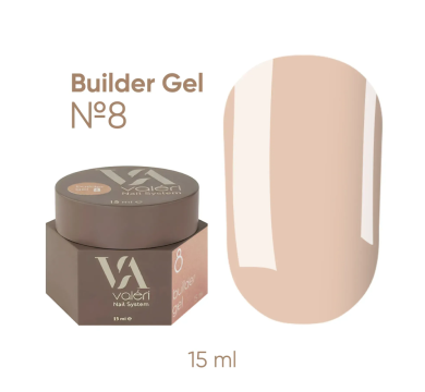 Гель для наращивания Valeri Builder Gel New №08, бежево-телесный, 15 мл