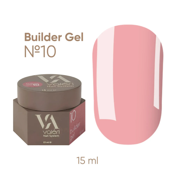 Гель для нарощування Valeri Builder Gel New №10, квітково-рожевий, 15 мл
