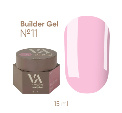Гель для наращивания Valeri Builder Gel New №11, зефирно-розовый, 15 мл