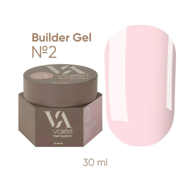 Гель для нарощування Valeri Builder Gel New №02, ніжно-рожевий, 30 мл