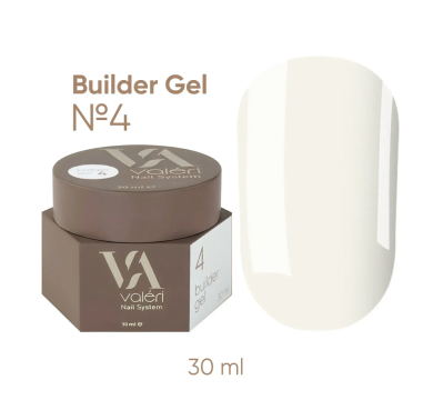 Гель для нарощування Valeri Builder Gel New №04, молочний, 30 мл