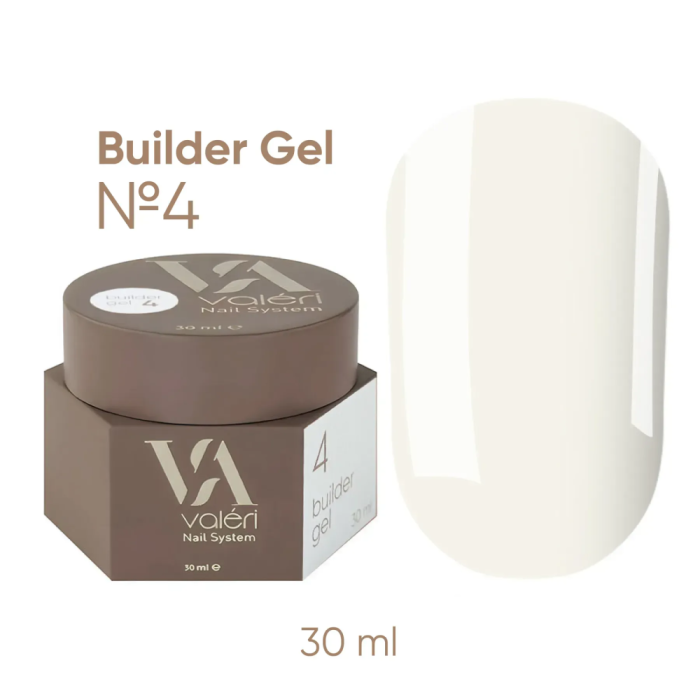 Гель для нарощування Valeri Builder Gel New №04, молочний, 30 мл