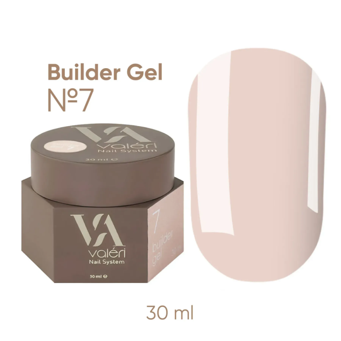 Гель для нарощування Valeri Builder Gel New №07, тілесний, 30 мл