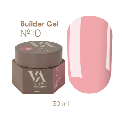 Гель для нарощування Valeri Builder Gel New №10, квітково-рожевий, 30 мл