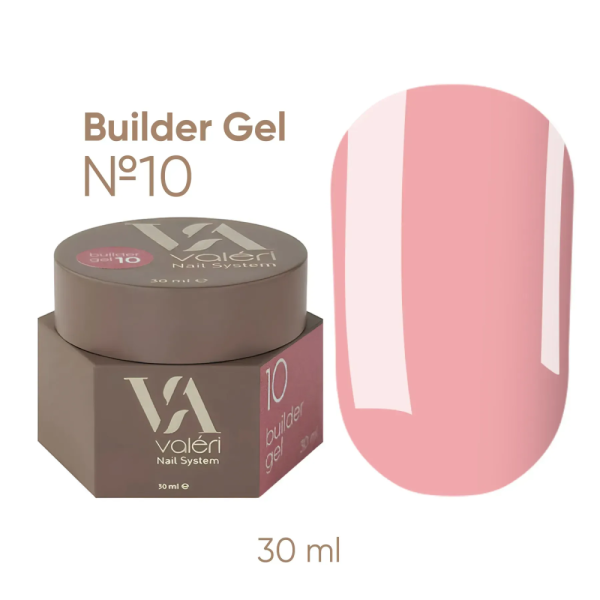 Гель для нарощування Valeri Builder Gel New №10, квітково-рожевий, 30 мл