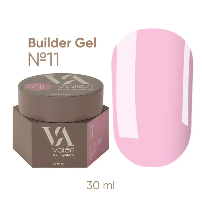 Гель для нарощування Valeri Builder Gel New №11, зефірно-рожевий, 30 мл
