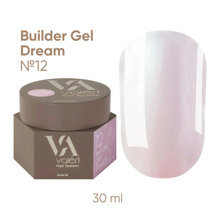 Гель для нарощування Valeri Builder Gel Dream New №12, рожевий перламутр, 30 мл