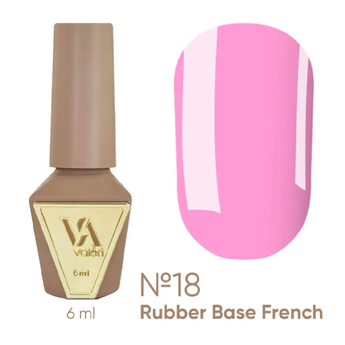 База камуфлююча Valeri Rubber Base French New №018, барбі рожева, 6 мл