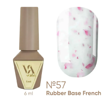 База камуфлирующая Valeri Rubber Base French New №057, молочная с розовой поталью, 6 мл