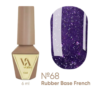 База камуфлююча Valeri Rubber Base French New №068, фіолетова з шиммером, 6 мл