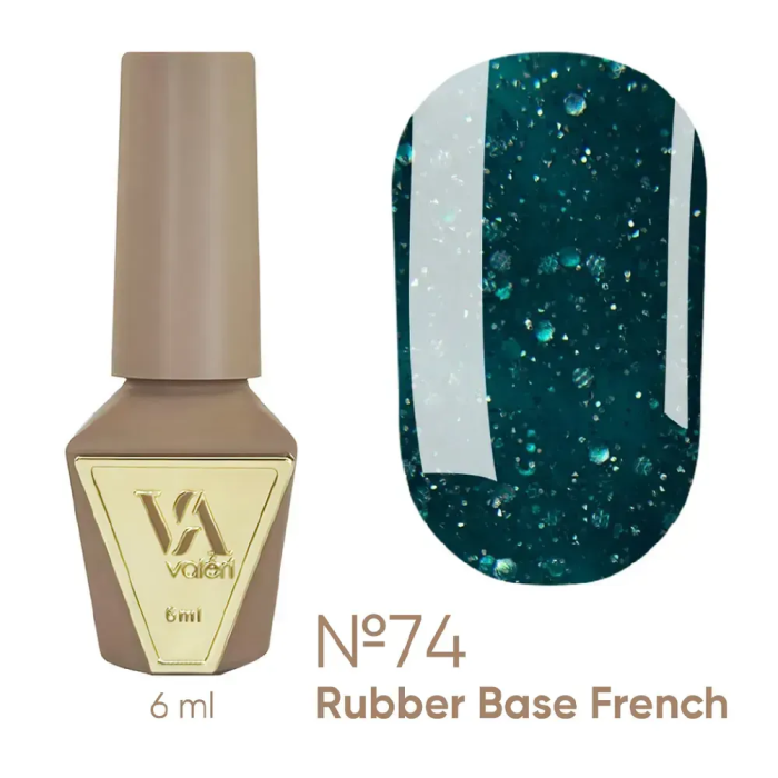 База камуфлирующая Valeri Rubber Base French New №074, изумрудный с камифубуками, 6 мл
