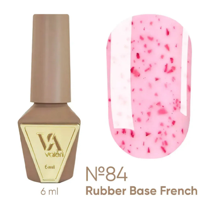 База камуфлююча Valeri Rubber Base French New №084, рожева з червоною поталлю, 6 мл