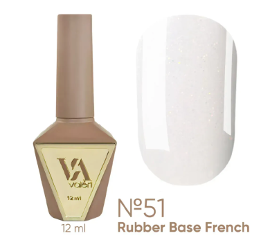 База камуфлююча Valeri Rubber Base French New №051, молочна з шиммером, 12 мл