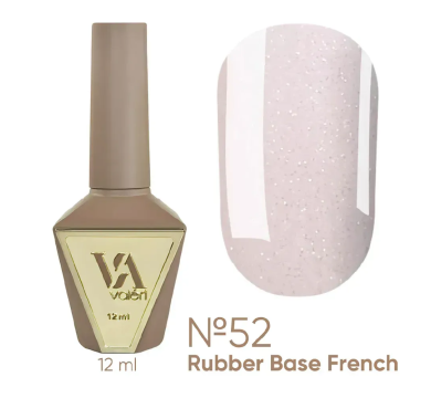 База камуфлююча Valeri Rubber Base French New №052, рожева з опаловим шиммером, 12 мл
