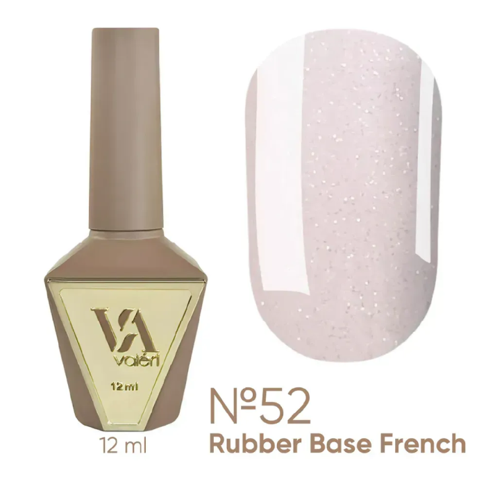 База камуфлююча Valeri Rubber Base French New №052, рожева з опаловим шиммером, 12 мл