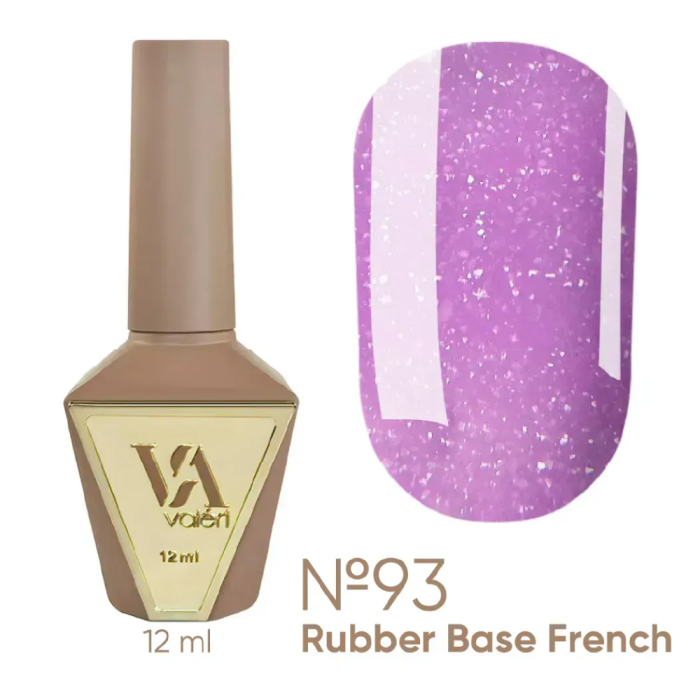 База камуфлирующая Valeri Rubber Base French New №093, сиреневая с шиммером, 12 мл