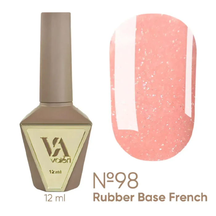 База камуфлююча Valeri Rubber Base French New №098, персикова з шиммером, 12 мл