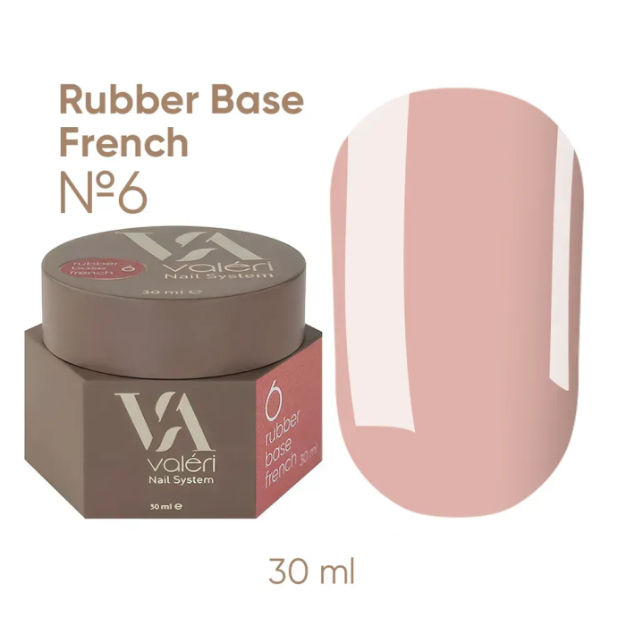 База камуфлирующая Valeri Rubber Base French New №006, нюдовая, 30 мл