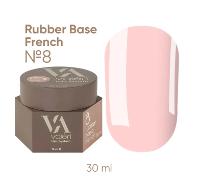 База камуфлирующая Valeri Rubber Base French New №008, нежно-розовая, 30 мл