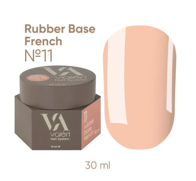 База камуфлирующая Valeri Rubber Base French New №011, персиково-бежевая, 30 мл
