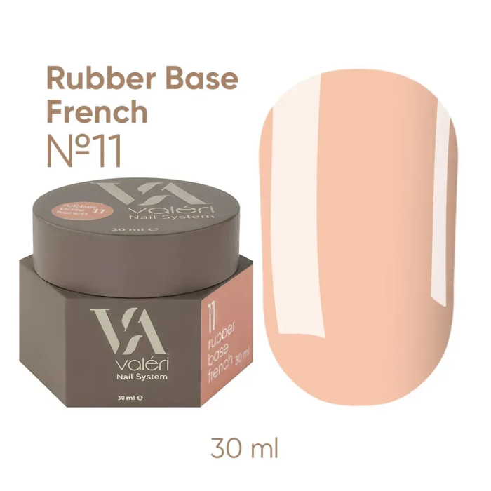 База камуфлирующая Valeri Rubber Base French New №011, персиково-бежевая, 30 мл