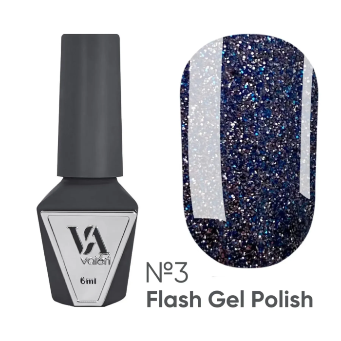 Гель-лак светоотражающий Valeri Gel Polish Flash New №03, синий, 6 мл