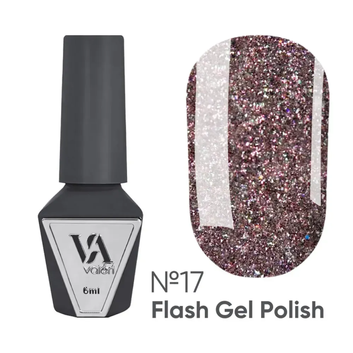 Гель-лак світловідбивний Valeri Gel Polish Flash New №17, тауп, 6 мл