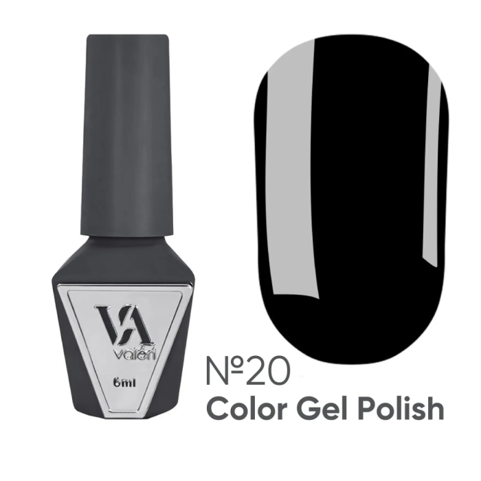 Гель-лак Valeri Color New №020, чорний, 6 мл