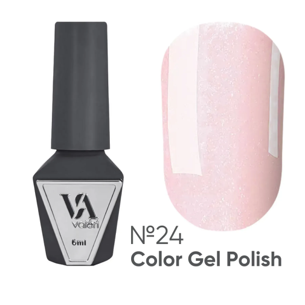 Гель-лак Valeri Color New №024, світло-рожевий з перламутровим відливом, 6 мл