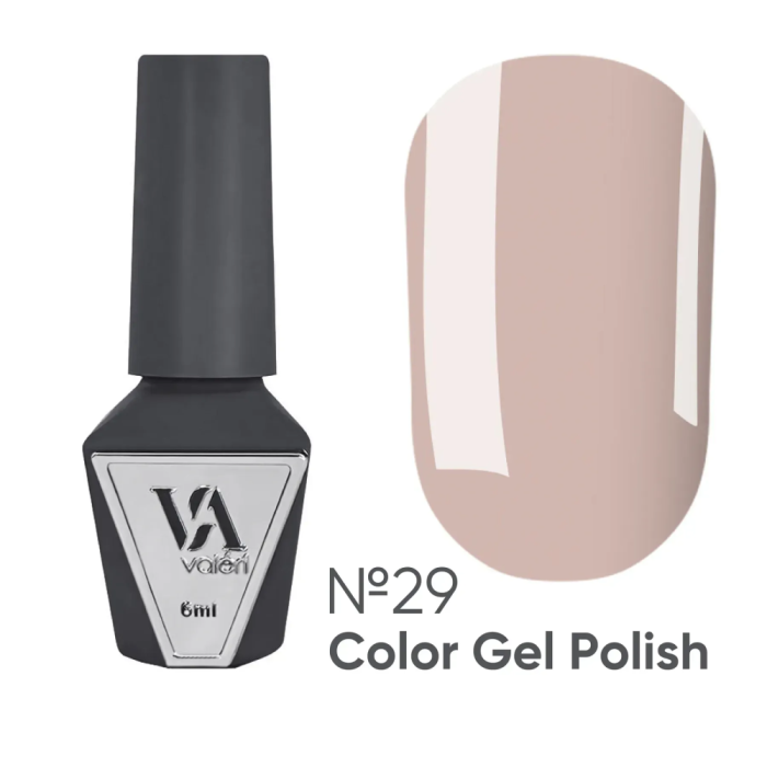 Гель-лак Valeri Color New №029, бежевий із золотим мікрошиммером, 6 мл