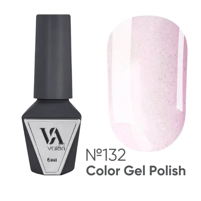 Гель-лак Valeri Color New №132, рожевий з шиммером, 6 мл