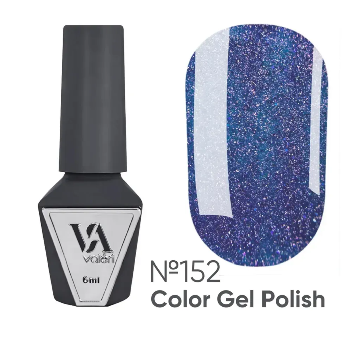 Гель-лак Valeri Color New №152, фиолетово-синий шиммер, 6 мл
