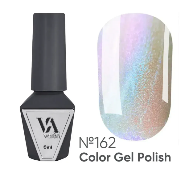 Гель-лак Valeri Color New №162, прозрачный с фиолетовым шиммером, 6 мл