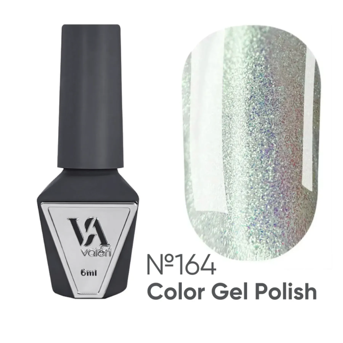 Гель-лак Valeri Color New №164, прозрачный с зеленым оттенком шиммера, 6 мл