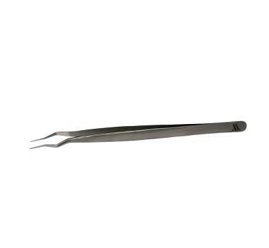 Пинцет для наращивания ресниц Alias, матовое серебро, ромб