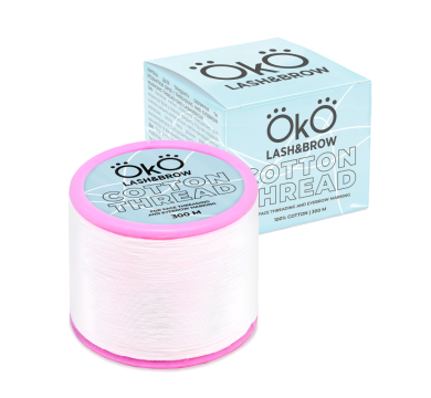 Нитка для тридингу обличчя та розмітки брів Oko Cotton Thread, 300 м