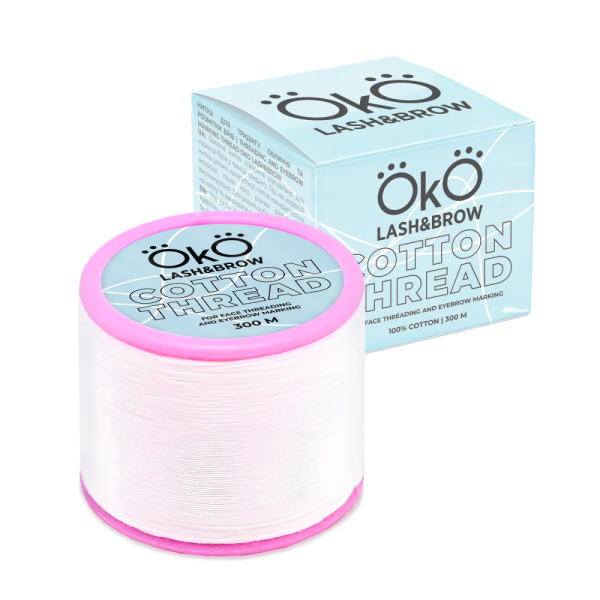 Нитка для тридингу обличчя та розмітки брів Oko Cotton Thread, 300 м