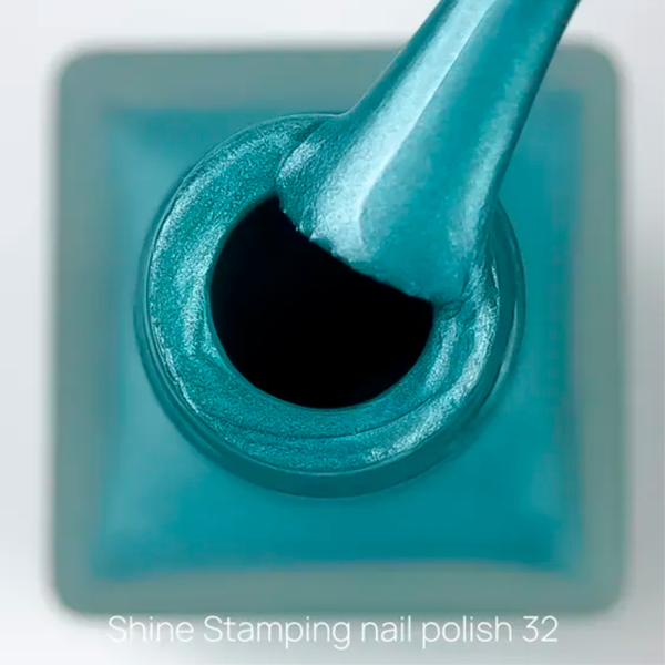 Лак для стемпінгу Crooz Stamping Nail Polish №32, бірюзовий металік, 6 мл