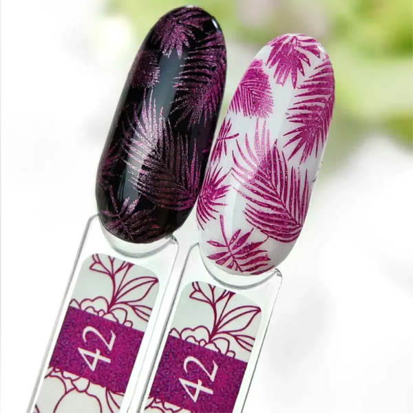 Лак для стемпінгу Crooz Stamping Nail Polish №42, малиновий металік, 6 мл