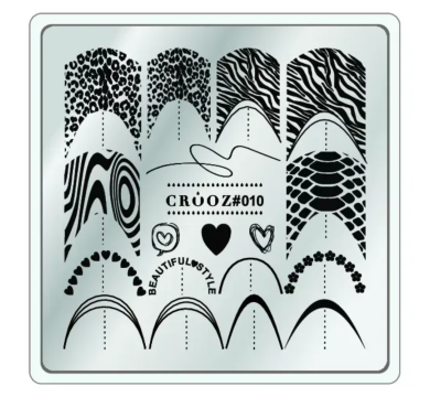 Пластина для стемпінгу Crooz №10, для френча, тваринний принт