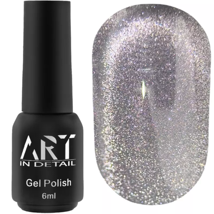 Гель-лак котяче око ART Charm Cat Eye №CC001, срібло, 6 мл
